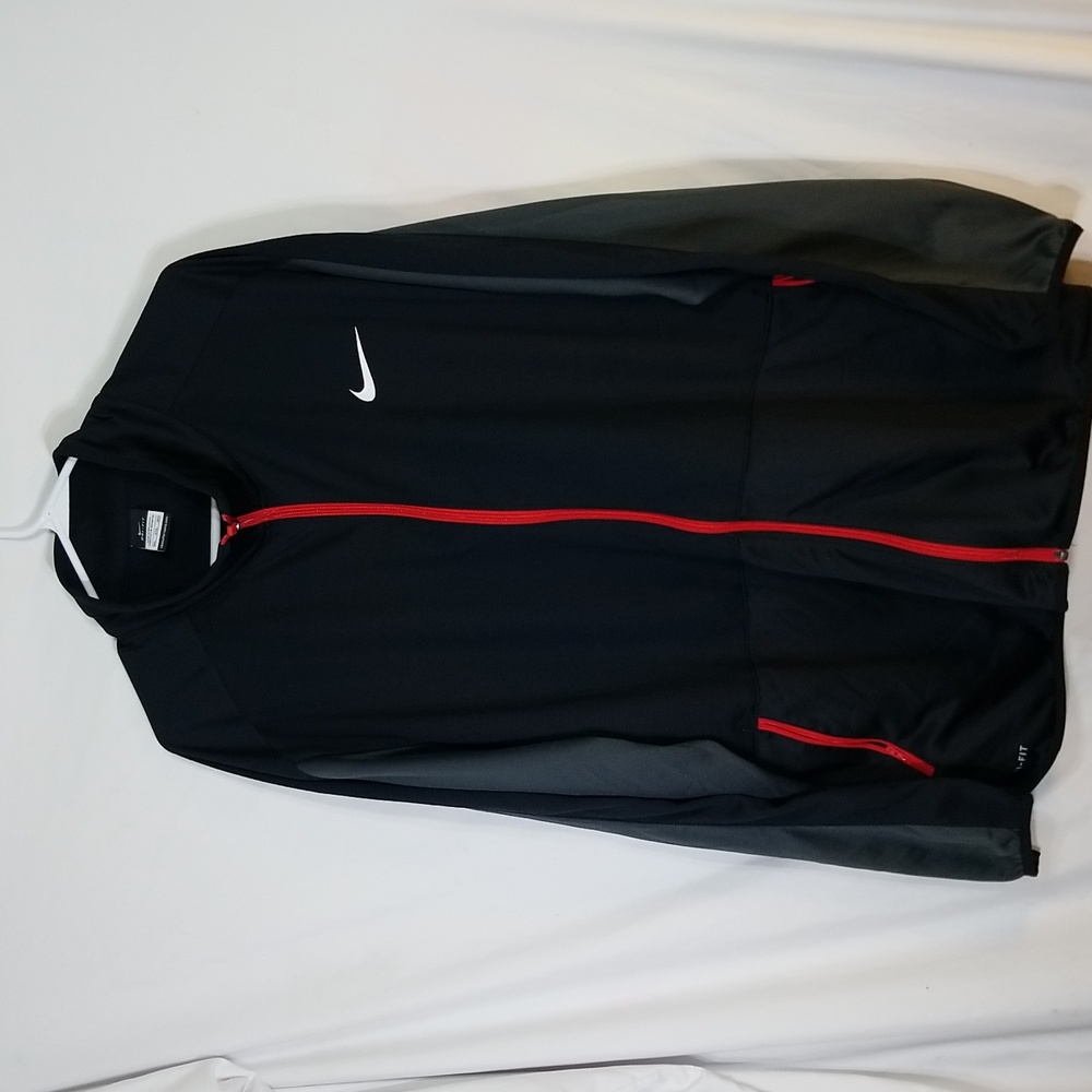 Nike Rivalry Jacket Mens Extra Large Black Gray Dri Fit Full Zip Pockets SZ 3XL